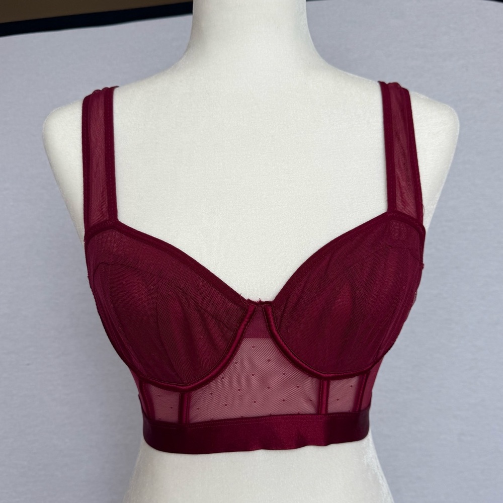 Forever 21 Burgundy Corset Style Top